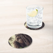 大きな足/サスカッチ ラウンドペーパーコースター (インサイチュ)