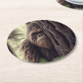 大きな足/サスカッチ ラウンドペーパーコースター (アングル)