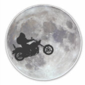 大きな足、大きな自転車と大きな明るい月 シール (正面)