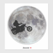 大きな足、大きな自転車と大きな明るい月 シール (シート)