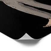 大きな足Aslハンドジェスチャーろう聴覚喪失警告 ポスター (角)