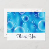 大きな跳ねる青い泡の感謝 ポストカード (正面/裏面)