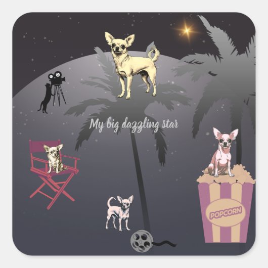 大きな輝く星 スクエアシール (正面)