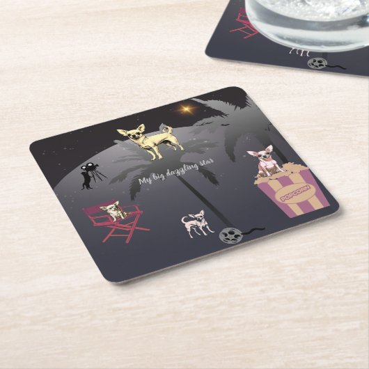 大きな輝く星 スクエアペーパーコースター (アングル)