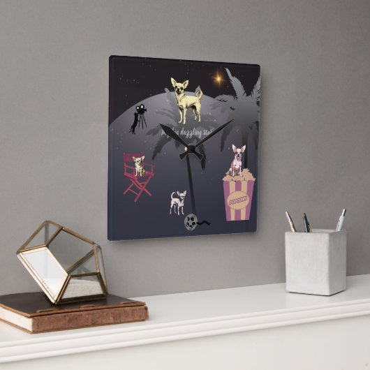 大きな輝く星 スクエア壁時計 (オフィス)