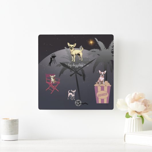 大きな輝く星 スクエア壁時計 (ホーム)