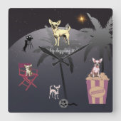 大きな輝く星 スクエア壁時計 (正面)