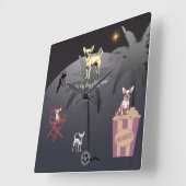 大きな輝く星 スクエア壁時計 (傾斜)