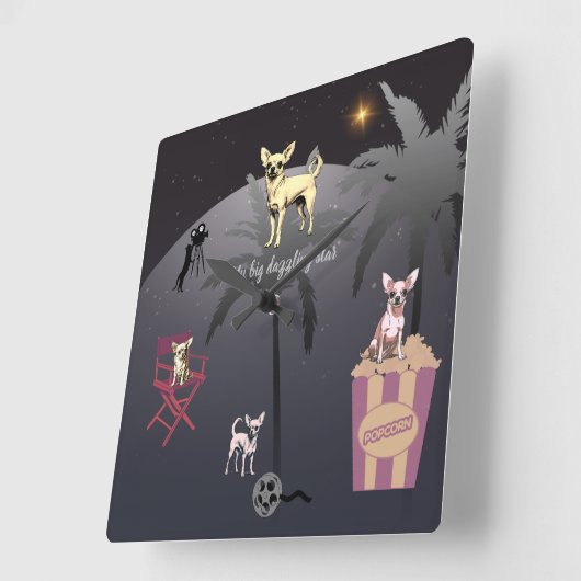 大きな輝く星 スクエア壁時計 (傾斜)