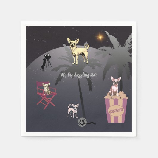 大きな輝く星 スタンダードカクテルナプキン (正面)