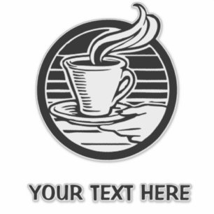 大きな透明なコーヒーロゴシール シール