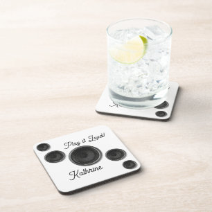 大きな遊スピーカー白 コースター