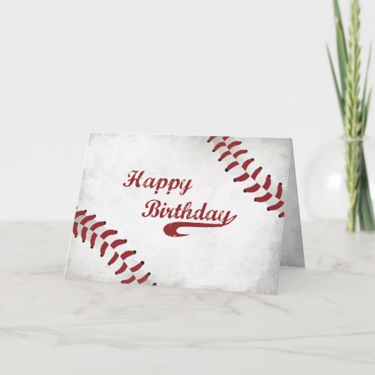 大きな野球スポーツグランジを持つ誕生日 カード (正面)