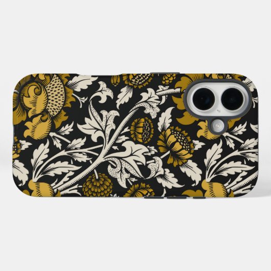 大きな金の花の装飾的な花柄  Case-Mate iPhoneケース (裏面 (横))