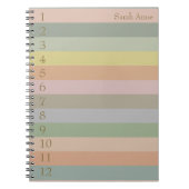 大きな金ゴールド番号のパステルライン ノートブック (正面)