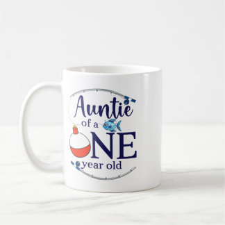 大きな釣り少年おじさんの1歳の誕生日おばさん O コーヒーマグカップ