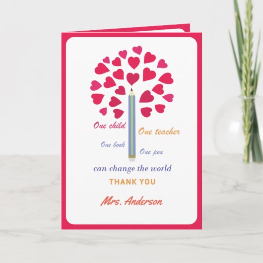 大きな鉛筆の木/先生鑑賞 サンキューカード (正面)