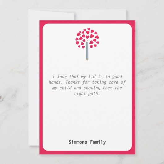 大きな鉛筆の木/先生鑑賞 サンキューカード (裏面)