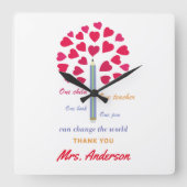 大きな鉛筆の木/先生鑑賞 スクエア壁時計 (正面)