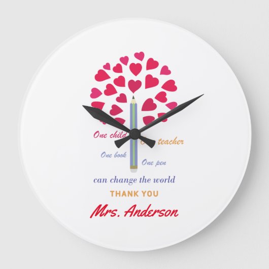 大きな鉛筆の木/先生鑑賞 ラージ壁時計 (正面)