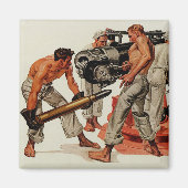 大きな銃を装填するセーラーハンクス マグネット (正面)