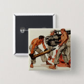 大きな銃を装填するセーラーハンクス 缶バッジ (正面&裏面)