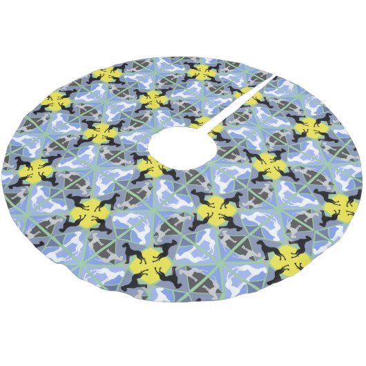 大きな陰気なパターン ブラッシュドポリエステルツリースカート (アングル)