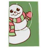 大きな雪だるまギフトバッグ ミディアムペーパーバッグ (正面)