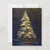 大きな雪の常緑のクリスマスグリーティングカード ノートカード (正面)