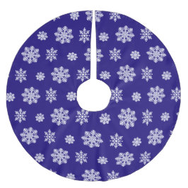 大きな雪の結晶の模様 ブラッシュドポリエステルツリースカート