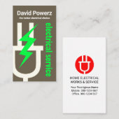 大きな電源プラグの電荷 名刺 (正面/裏面)