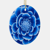 大きな青いダリアの花 セラミックオーナメント (右)