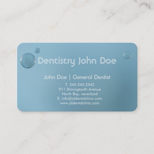 大きな青いバブルロゴの歯科の名刺 名刺 (正面)