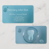 大きな青いバブルロゴの歯科の名刺 名刺 (正面/裏面)