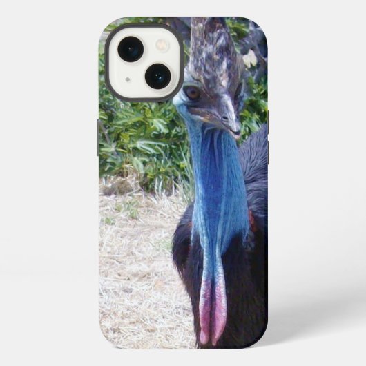 大きな青いヒクイドリの鳥、iPhone 13ケース iPhoneケース (裏面)