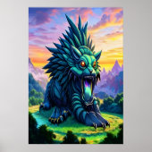 大きな青いファンタジー | AIアートポスター ポスター (正面)