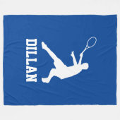大きな青いフリースブランケット(テニスプレーヤー名付き) フリースブランケット (正面(横))