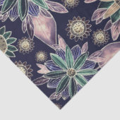 大きな青いレトロの花模様の切り離し 薄葉紙 (詳細)