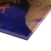 大きな青い帽子を持つアジアの王女 カッティングボード (角)