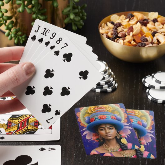 大きな青い帽子を持つアジアの王女 トランプ (インサイチュ)