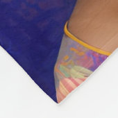 大きな青い帽子を持つアジアの王女 フリースブランケット (角)