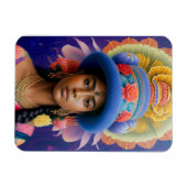 大きな青い帽子を持つアジアの王女 マグネット (横)