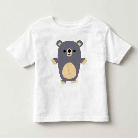 大きな青い漫画のクマの子供Tシャツ トドラーTシャツ (正面)