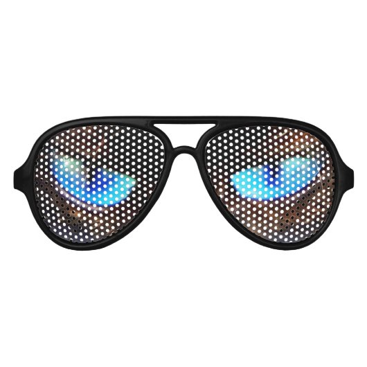 大きな青い猫の目がジアゼ アビエーターサングラス (正面)