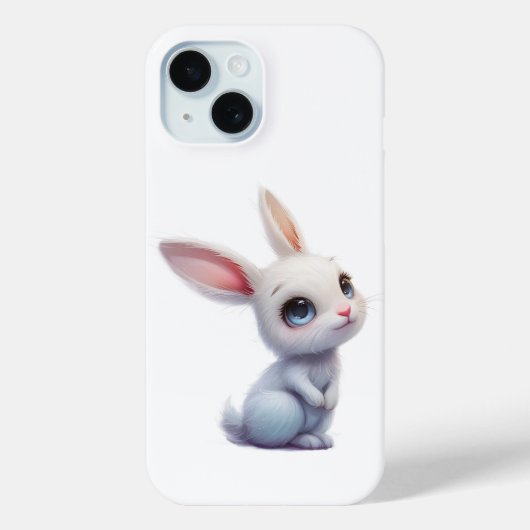 大きな青い目のかわいい白いウサギ Case-Mate iPhoneケース (裏面)