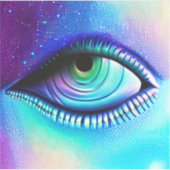 大きな青い目は不気味な不気味な シール (正面)