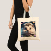 大きな青い目をした可愛いハリネズミ トートバッグ (正面(商品))
