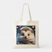 大きな青い目をした可愛いハリネズミ トートバッグ (裏面)