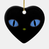 大きな青い目をした黒猫 セラミックオーナメント (裏面)