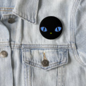 大きな青い目をした黒猫 缶バッジ (インサイチュ)